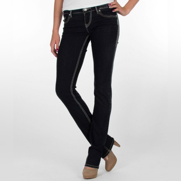 Silver Jeans Berkley Low Rise Dark Wash Stretch Jeans Womens Size 28 Long Tall - Picture 1 of 12